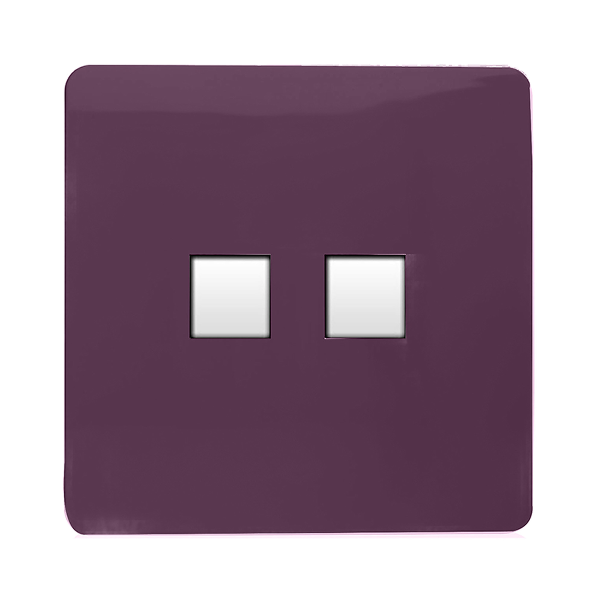 ART-2PCPL  Twin PC Ethernet Cat 5/6 Data Outlet Plum